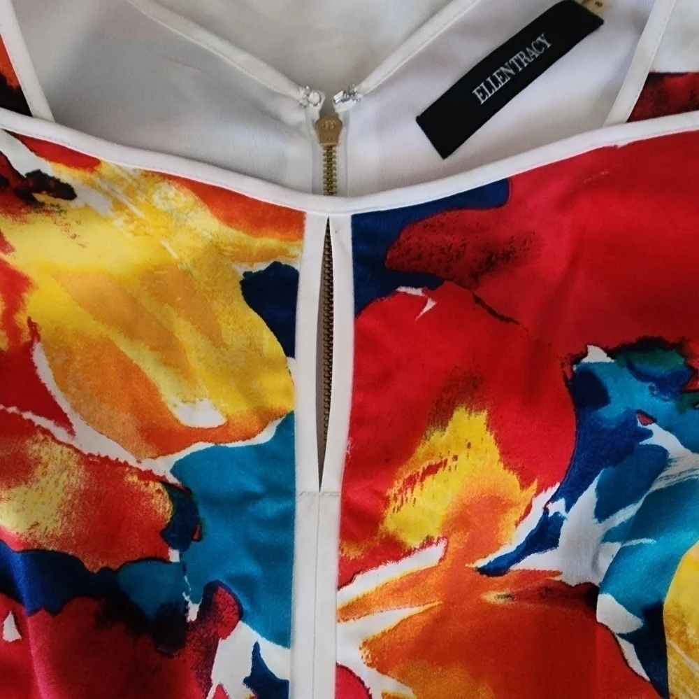 ELLEN TRACY FLORAL SUMMER DRESS SIZE 8 - Picture 4 of 5